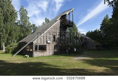 Hedesunda, Sweden On July 07. View Of A Building On July 07, 2019 In Hedesunda, Sweden.  Constructio