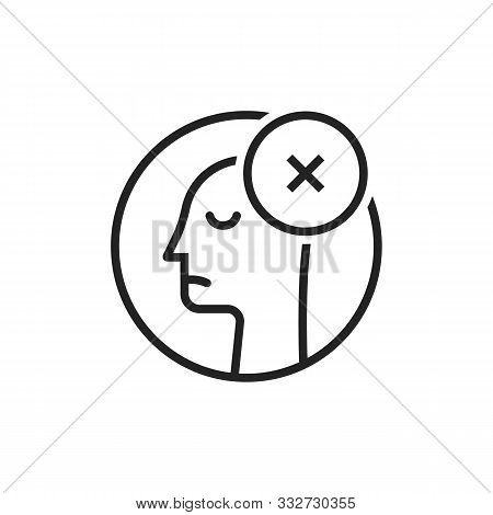 Black Thin Line Dismissal Round Logo. Stroke Flat Style Trend Modern Logotype Graphic Art Design Iso