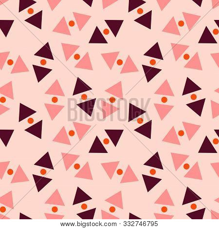 Abstract Seamless Pattern With Graphyc Elements - Triangles.  Avant-garde Collage Style. Geometric W