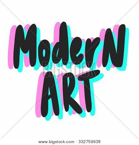 Modern Art. Sticker For Social Media Content. Vector Hand Drawn Illustration Design.