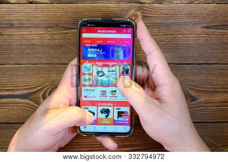 Zhongshan,china-november 11, 2019:doing Shopping On Tmall App On Shopping Day November 11.the Transa