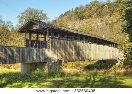 Claycolm Covered Bridge Located In Bedford County Pennsylvania