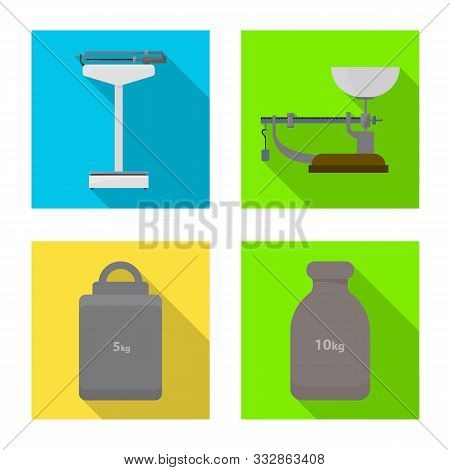 Vector Illustration Of Weight And Scale Icon. Set Of Weight And Measure Vector Icon For Stock.