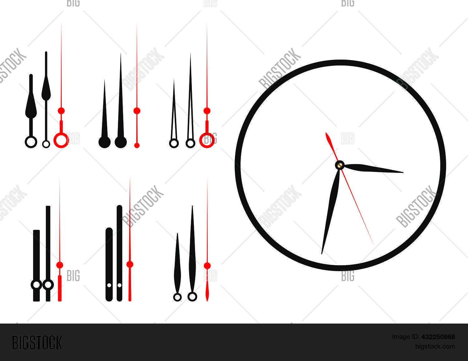 Clock Hands Design Vector & Photo (Free Trial) Bigstock