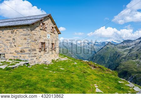 Old Prague Hut, German: Alte Prager Hutte. Small Stone Tourist House Southeast Of Grossvenediger, Ho