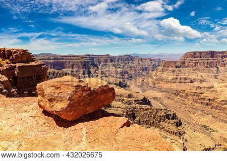 Guano Point At Grand Canyon West Rim In A Sunny Day, Usa