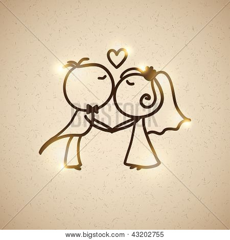 pareja de boda, vector eps 10