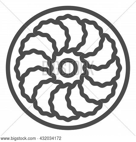 Hotteok Sweet Pancakes Line Icon, Asian Food Concept, Korean Dessert Vector Sign On White Background