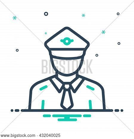 Mix Icon For Pilot Control Captain Drive Copilot Navigator Airplane Job Man Crew