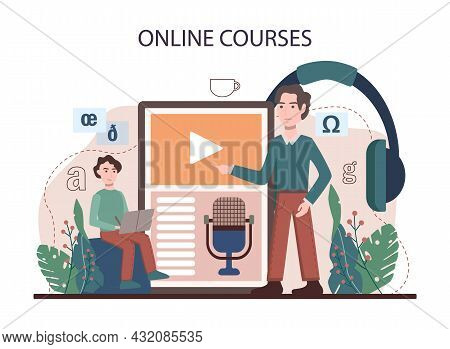 English Class Online Service Or Platform. Study Foreign Languages In School