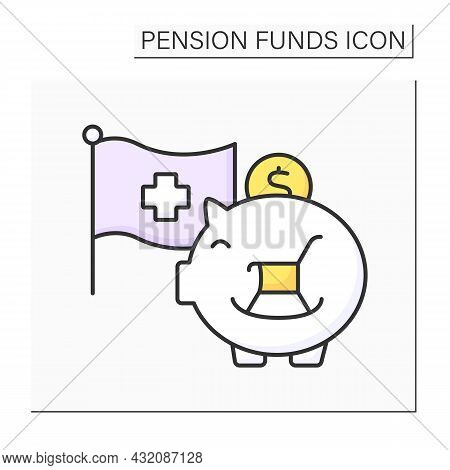 Credit Suisse Color Icon. Piggy Bank.create Long-term Value And Mitigate Risks With An Investment St