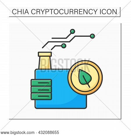 Storage Industry Color Icon. Global Enterprise. Digitalization. Digital Money Concept.isolated Vecto