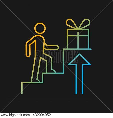 Reward Based Motivation Gradient Vector Icon For Dark Theme. Outside Incentive. Way To Boost And Ins