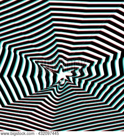 Black And White Kinetic Effect Made In Vector With Spider Web Shape