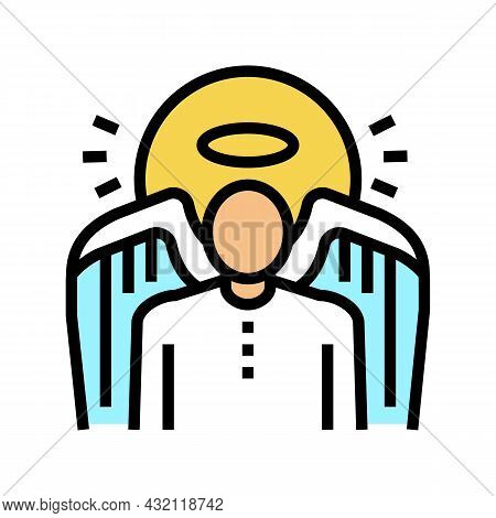 Angel Christianity Color Icon Vector. Angel Christianity Sign. Isolated Symbol Illustration