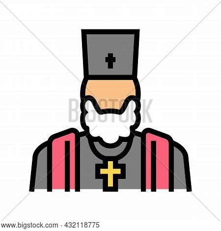 Priest Christianity Color Icon Vector. Priest Christianity Sign. Isolated Symbol Illustration