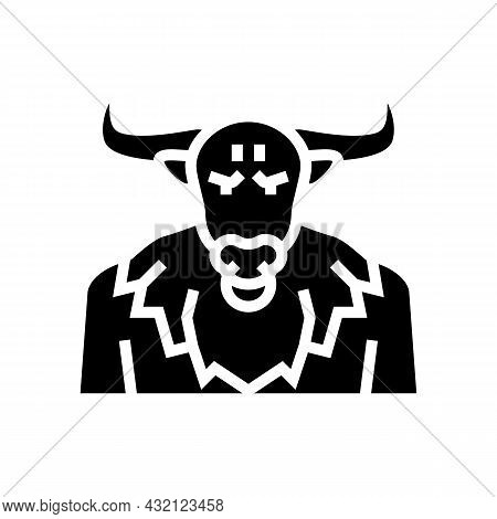 Minotaur Ancient Greece Glyph Icon Vector. Minotaur Ancient Greece Sign. Isolated Contour Symbol Bla