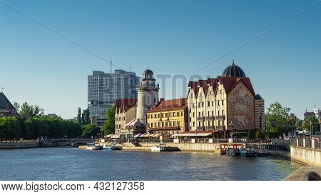 Kaliningrad / Russia - June 21: Fishing Village And House Of Soviets In Kaliningrad, Russia On The B