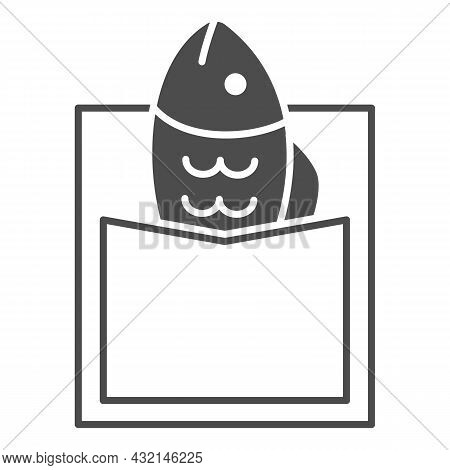 Bungeoppang Solid Icon, Asian Food Concept, Korean Fish Shaped Bread With Beans Vector Sign On White