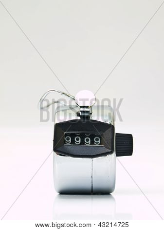 Hand Held Tally teller geïsoleerd op wit