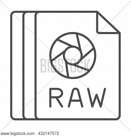 Papaer Sheet, Raw File Thin Line Icon, Documents Concept, Unprocessed Digital Camera Data Vector Sig