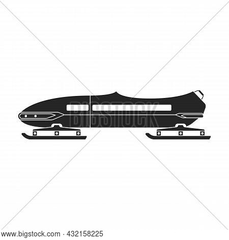 Bobsled Vector Icon.black Vector Icon Isolated On White Background Bobsled.