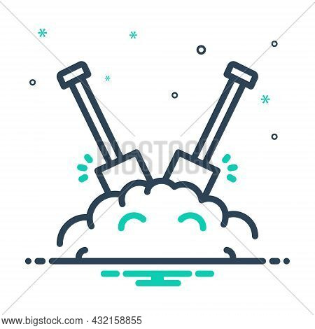 Mix Icon For Dirt Filth Shovel Agriculture Squalor Garbage Scum Mephitis Mud Soil