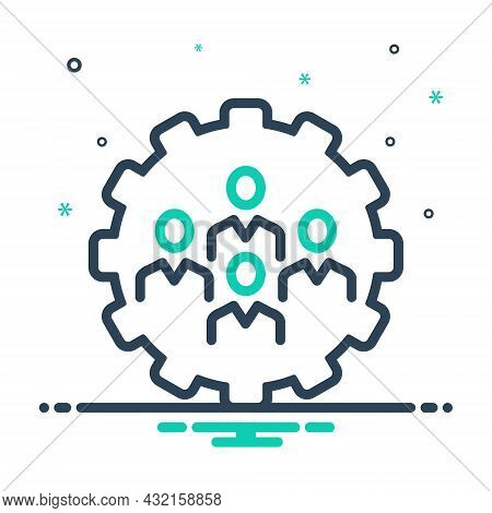 Mix Icon For Cooperation Co-operation Collaborate Conjunction Unity Teamwork Group People Process