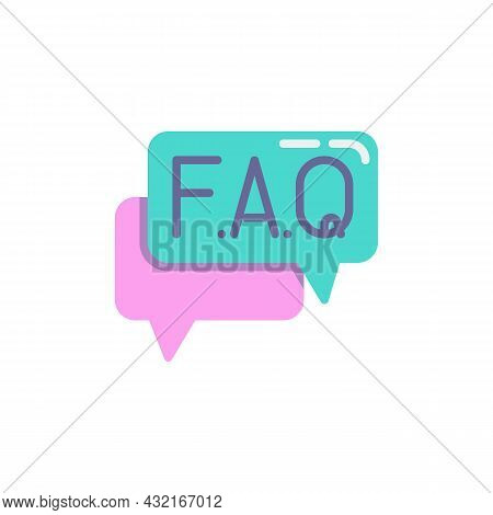 Faq, Question And Answer Flat Icon, Vector Sign, Frequently Information Question Colorful Pictogram 