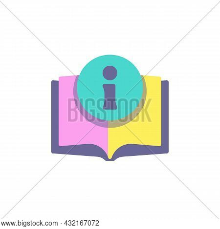 Information Book Flat Icon, Vector Sign, Manual, Info Colorful Pictogram Isolated On White. Symbol, 