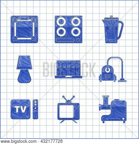 Set Laptop, Television, Kitchen Meat Grinder, Vacuum Cleaner, Tv Box Receiver And Player With Remote
