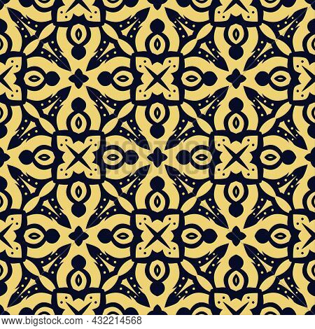 Two Colors Seamless Abstract Shape. Simple Pattern Ornament Background