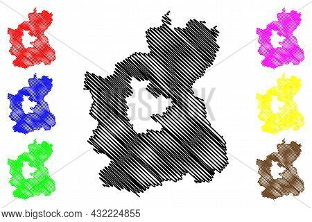 Spree-neisse District (federal Republic Of Germany, Rural District, State Of Brandenburg) Map Vector