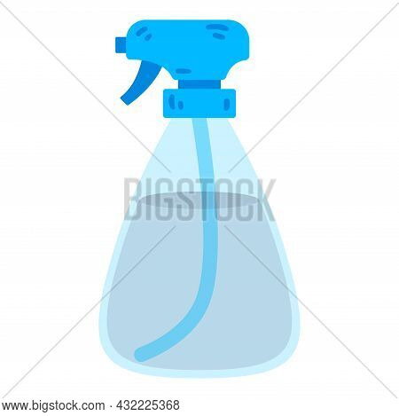Spray Bottle For Water. Atomizer For Spraying Liquid On Flowers. Home Hobby Gardening Inventory. Vec