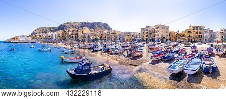 Colorful Fishing Boats At The Port Of Aspra, Sicily
