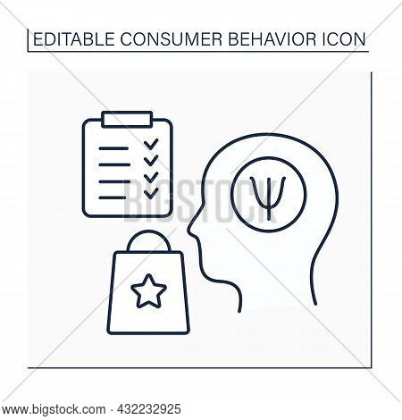 Psychological Factors Line Icon.motivation, Perception, Learning, And Attitude Or Belief System. Ana