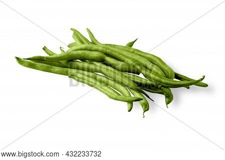 Green Beans Isolated On A White Background.