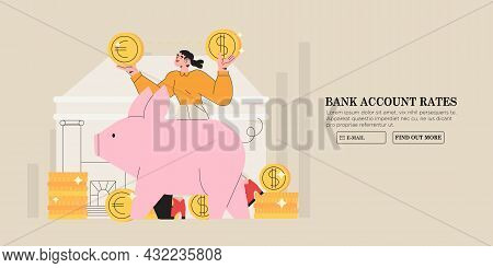 Banking Operations, Payment , Currency Exchange, Check Account, Manage Deposit Or Cash Money Concept