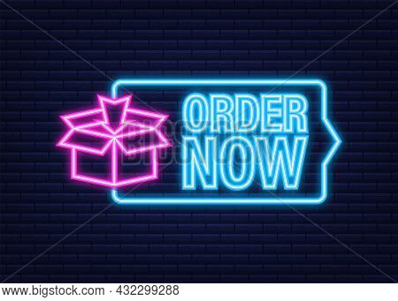 Order Now For Marketing Design. Web, Graphic, Banner. Website Icon Symbol. Website Template. Neon Ic