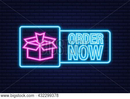 Order Now For Marketing Design. Web, Graphic, Banner. Website Icon Symbol. Website Template. Neon Ic