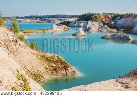 The Chalk Quarry In Belarus In Summer
