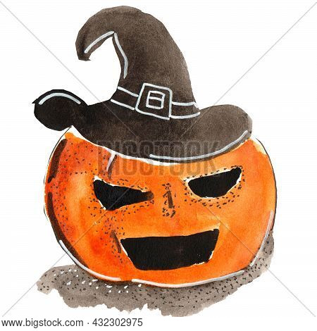 Cute Illustration For Halloween Elongated Orange Pumpkin