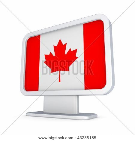 Bandiera canadese in una lightbox.