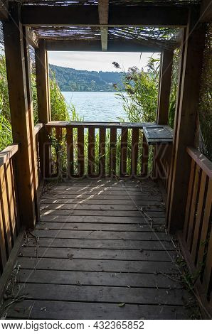Observation Deck On The Averno Lake Near Naples, Italy