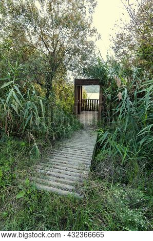 Observation Deck On The Averno Lake Near Naples, Italy