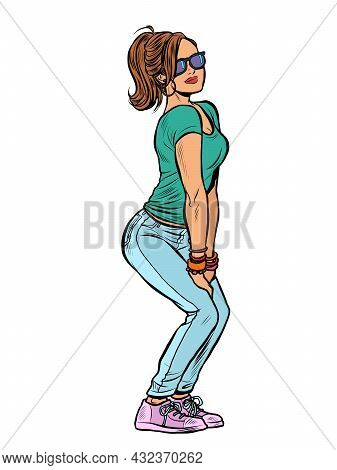 A Woman Wants To Go To The Toilet. The Urinary System Of The Body