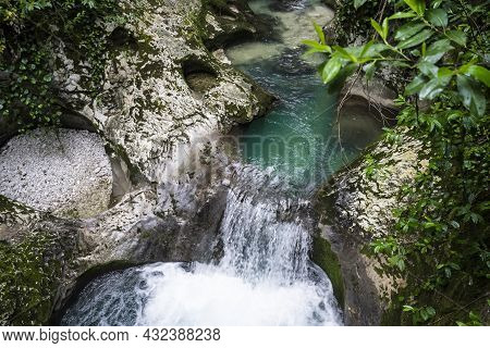 The Malaya Machara River In Chernihiv, The Republic Of Abkhazia. Cloudy Day On May 21, 2021
