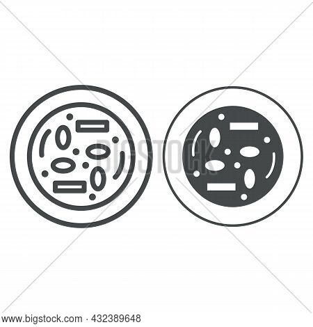 Haemul Pajeon Line And Solid Icon, Asian Food Concept, Korean Seafood Deep Fried Pancake Vector Sign