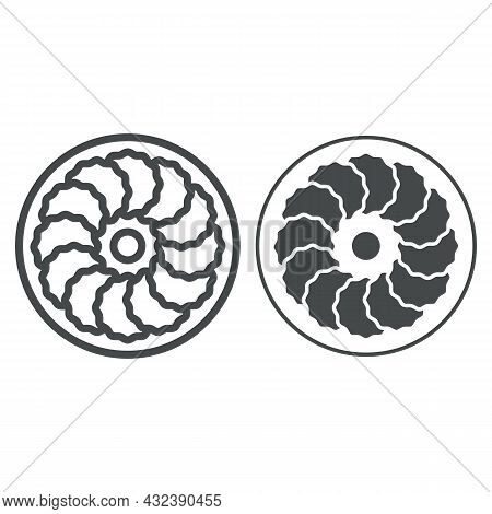 Hotteok Sweet Pancakes Line And Solid Icon, Asian Food Concept, Korean Dessert Vector Sign On White 