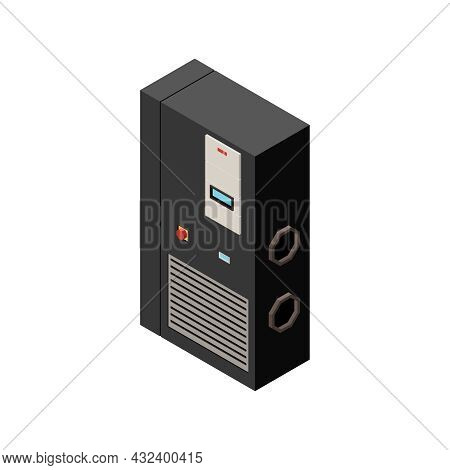 Isometric Uninterruptible Power Supply On White Background 3d Vector Illustration